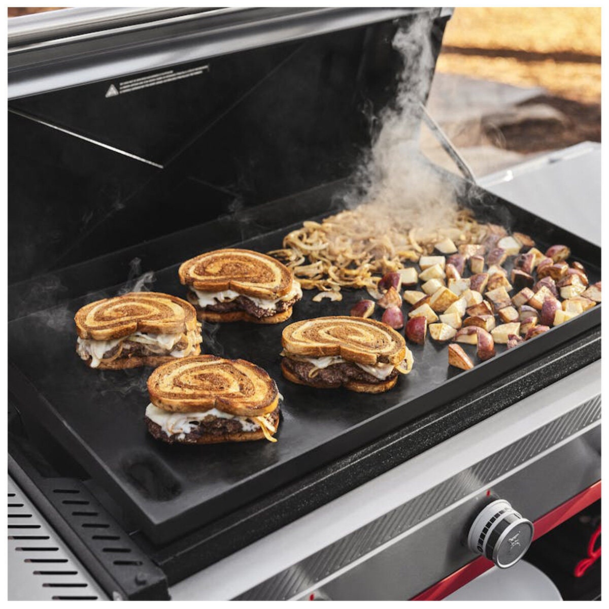 Weber Slate Three Burner Griddle 76cm LPG - Carbon Steel Cooktop - Snap-Jet Ignition - 1500421