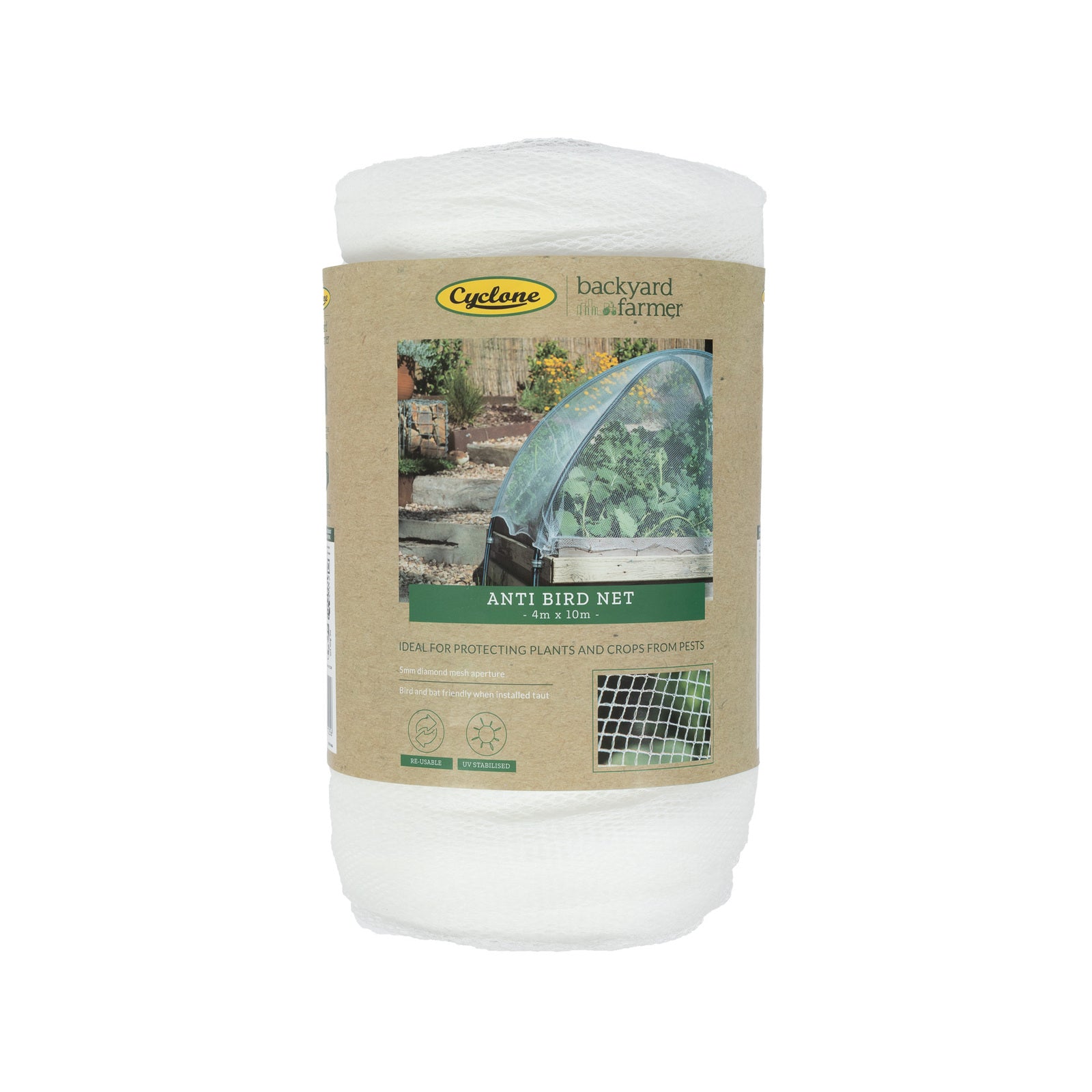 Backyard Farmer 4 x 10m x 5mm White Anti Bird Net