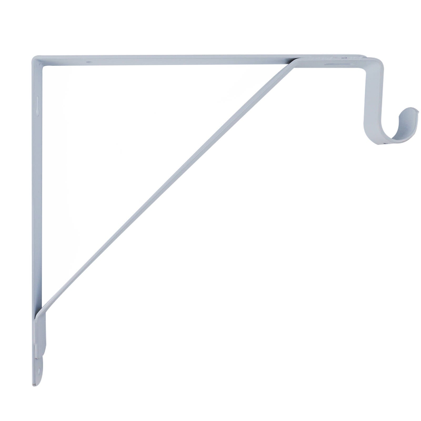 Carinya 305 x 265 x 25mm White Powder Coated Steel Closet Rod Bracket, 50kg