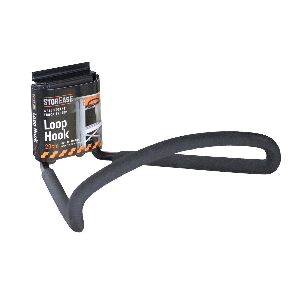 StorEase Loop Hook 20cm Powder-Coated Steel Wall Track Storage Hook 22kg