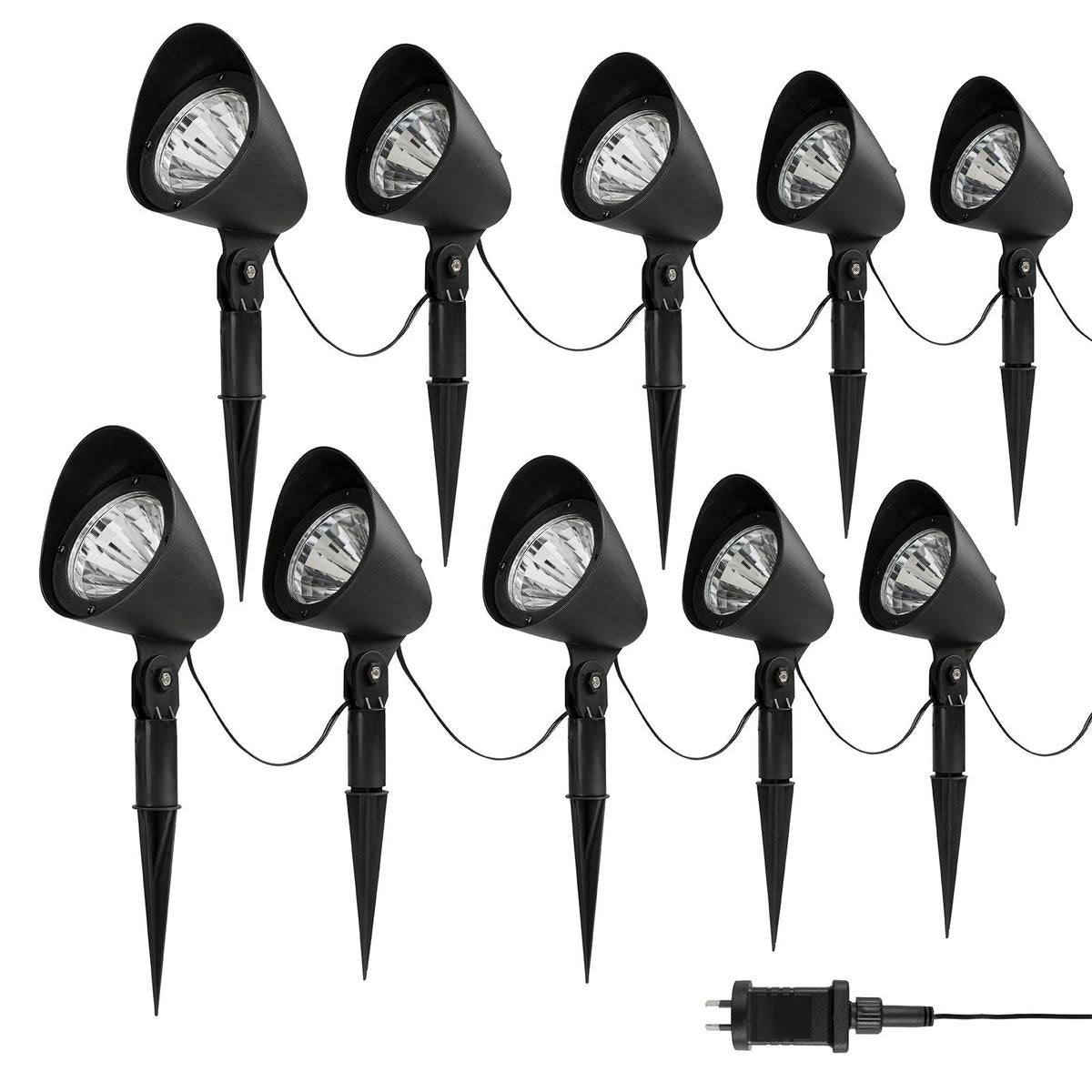 Brilliant Westbury LED Garden Light Kit 10 Pack - 1W 12V - Black - 28m Cable - SuperSaverAU - view 1