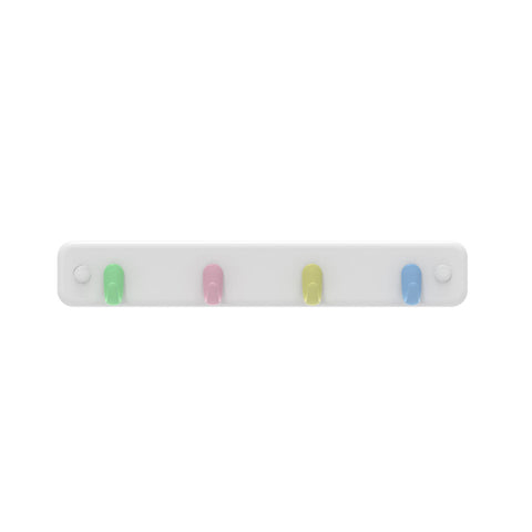 Mode White Key Rack 4 Pastel Hooks