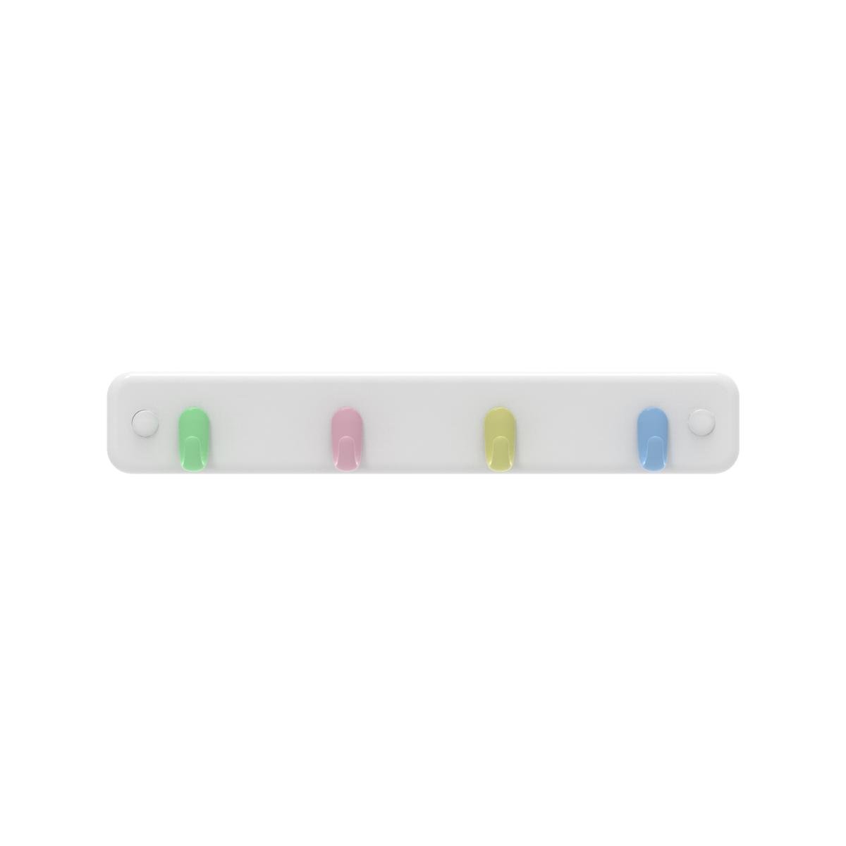 Mode White Key Rack 4 Pastel Hooks