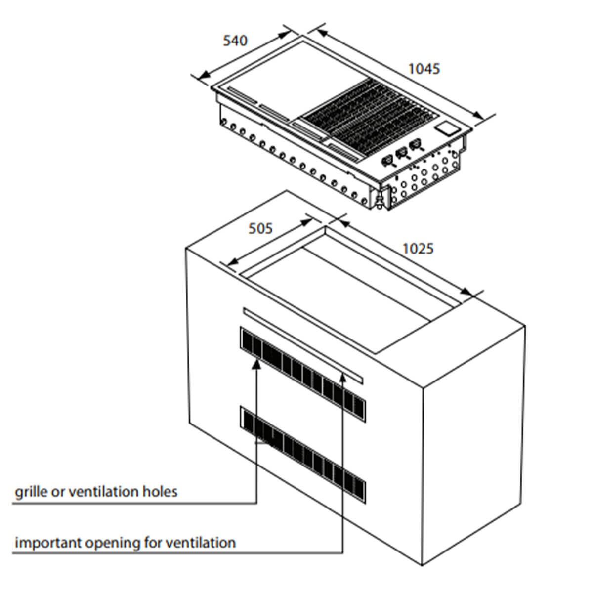 Artusi Stainless Steel Built-In LPG BBQ - AS316 Stainless Steel, Teppanyaki Hotplate, 14kW - ABBQM