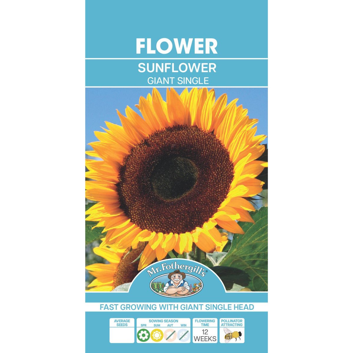 Mr Fothergill Sunflower Giant Single Seeds - 50 Seeds - Hardy - Quick Growing - SuperSaverAU - view 1