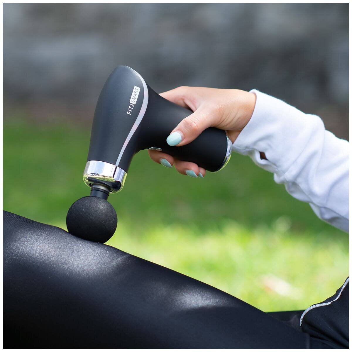 Fitsmart Hyper Pro Mini Vibration Massage Device - 3 Speed Settings, 8 Massage Heads, Black - 10003981