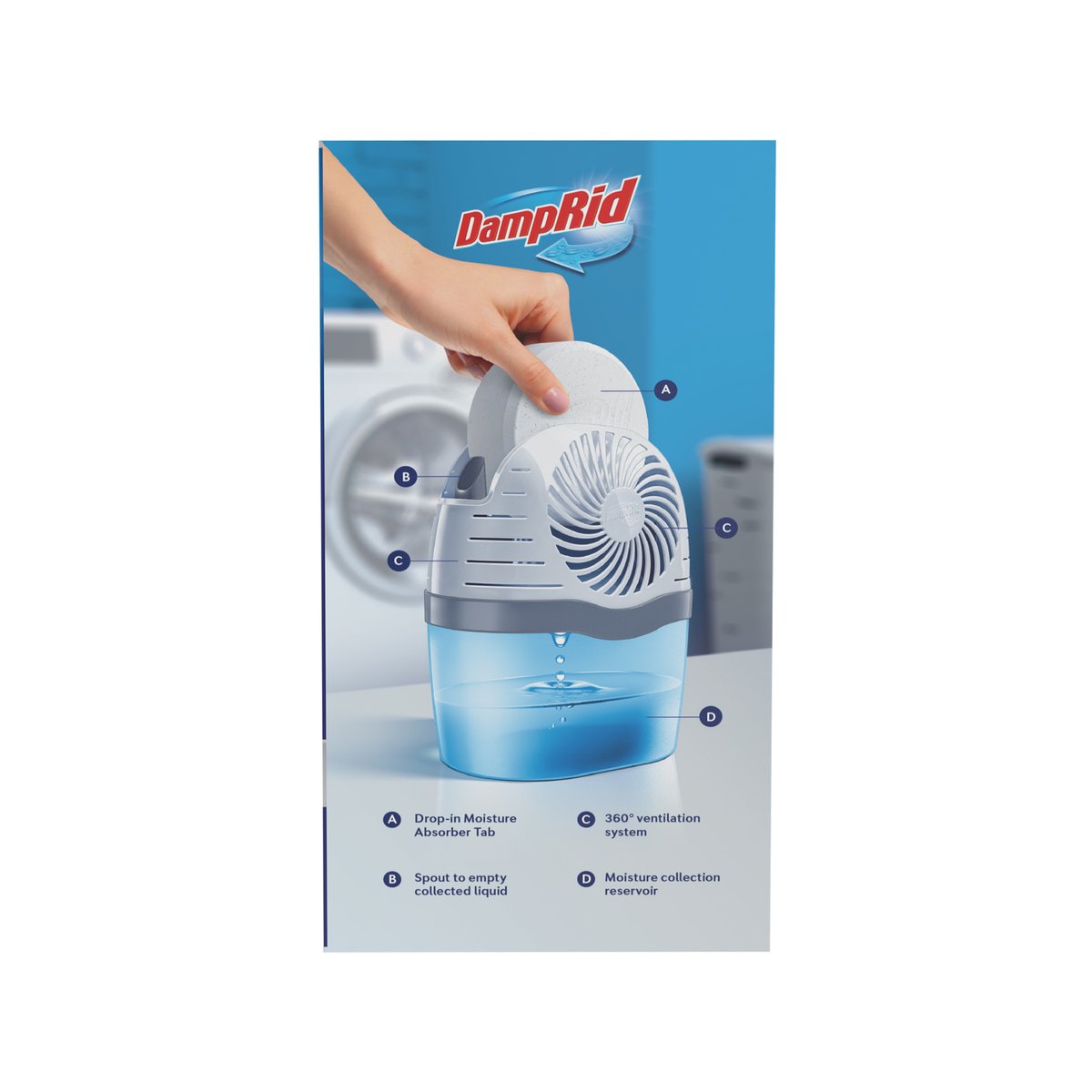 DampRid Reusable Moisture Absorber Drop-In Tab Starter