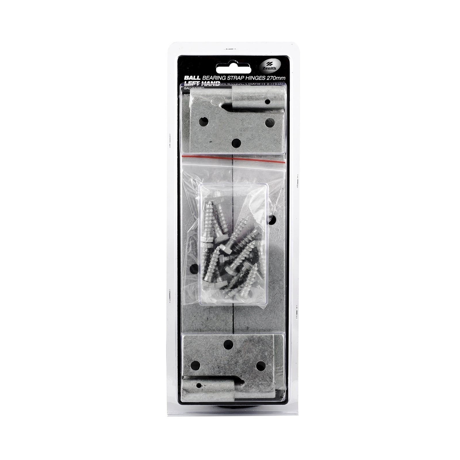 Zenith 270mm Galvanised Steel Ball Bearing Gate Strap Hinge LH, 2 Pack