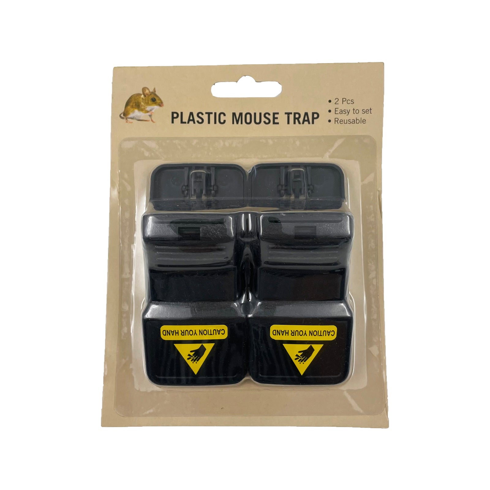 Plastic Reusable Mouse Trap - 2 Pack (Black)