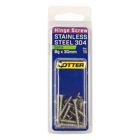 Otter 8 x 30mm Satin Stainless Steel 304 Hinge Screws - 16 Pack - SuperSaverAU - view 1