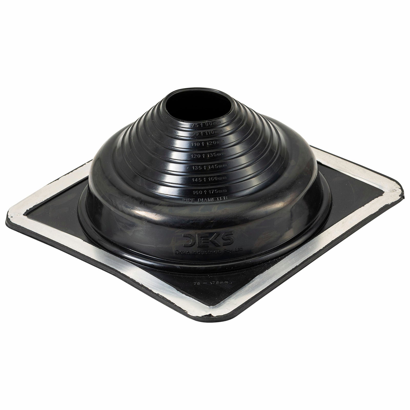 Deks Dektite Premium 75-175mm Roof Flashing - Black EPDM Weather Resistant