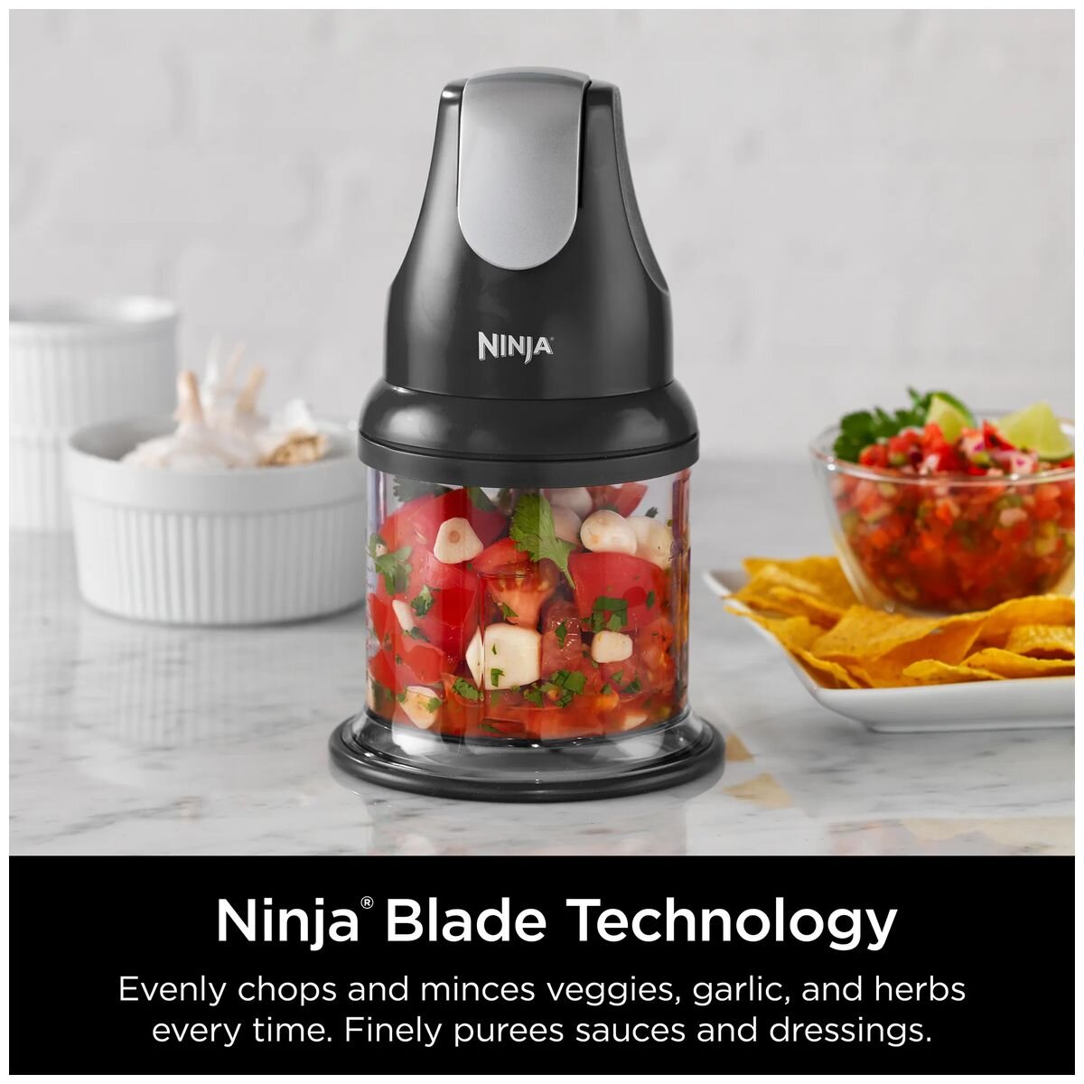 Ninja Professional Stackable Chopper - 200W Motor Pod - 475ml Cup - Black - NJ100