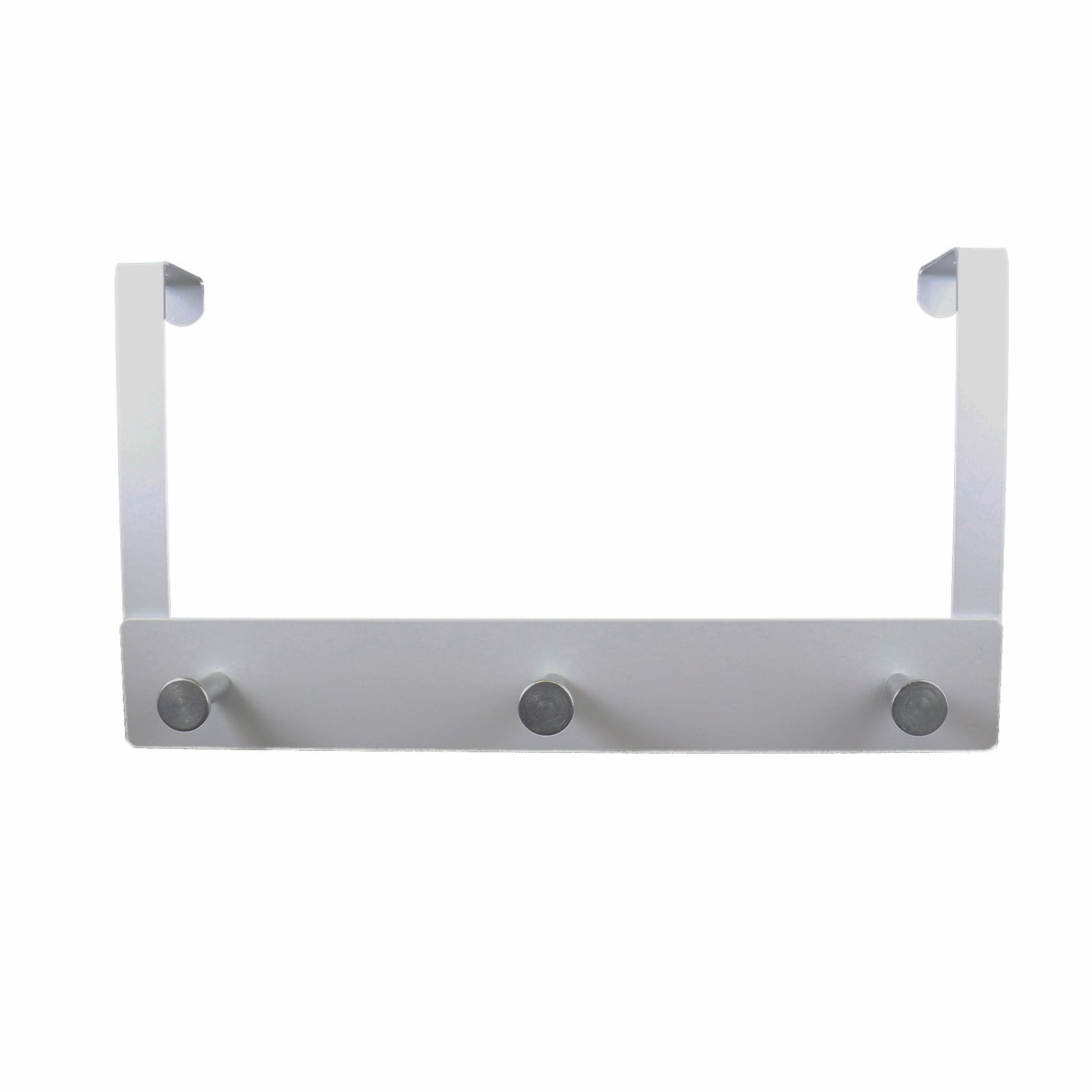 Adoored 3 Stud White Steel Over-The-Door Deco Hook Rack