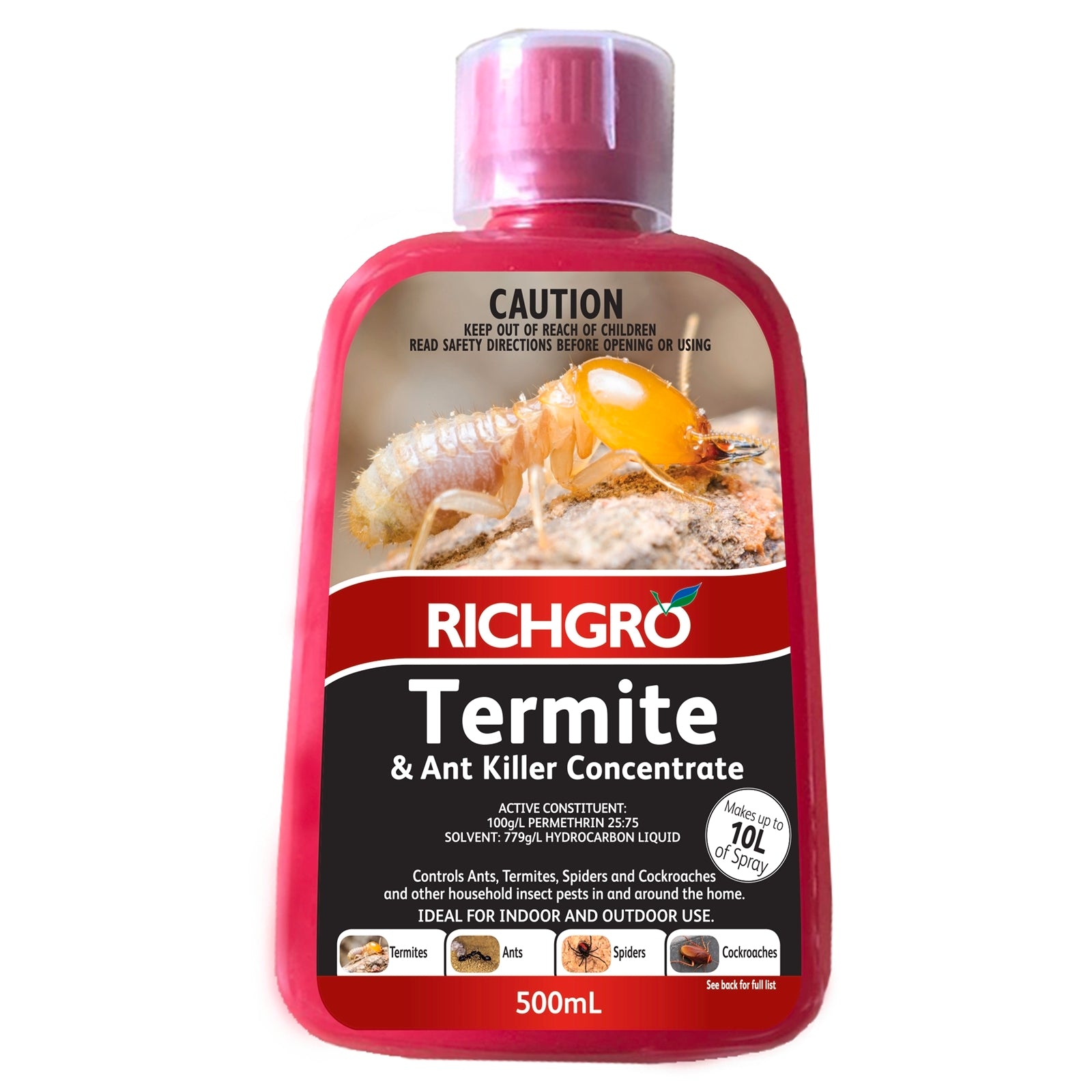 Richgro 500ml Liquid Concentrate Termite and Ant Killer Indoor Outdoor Clear