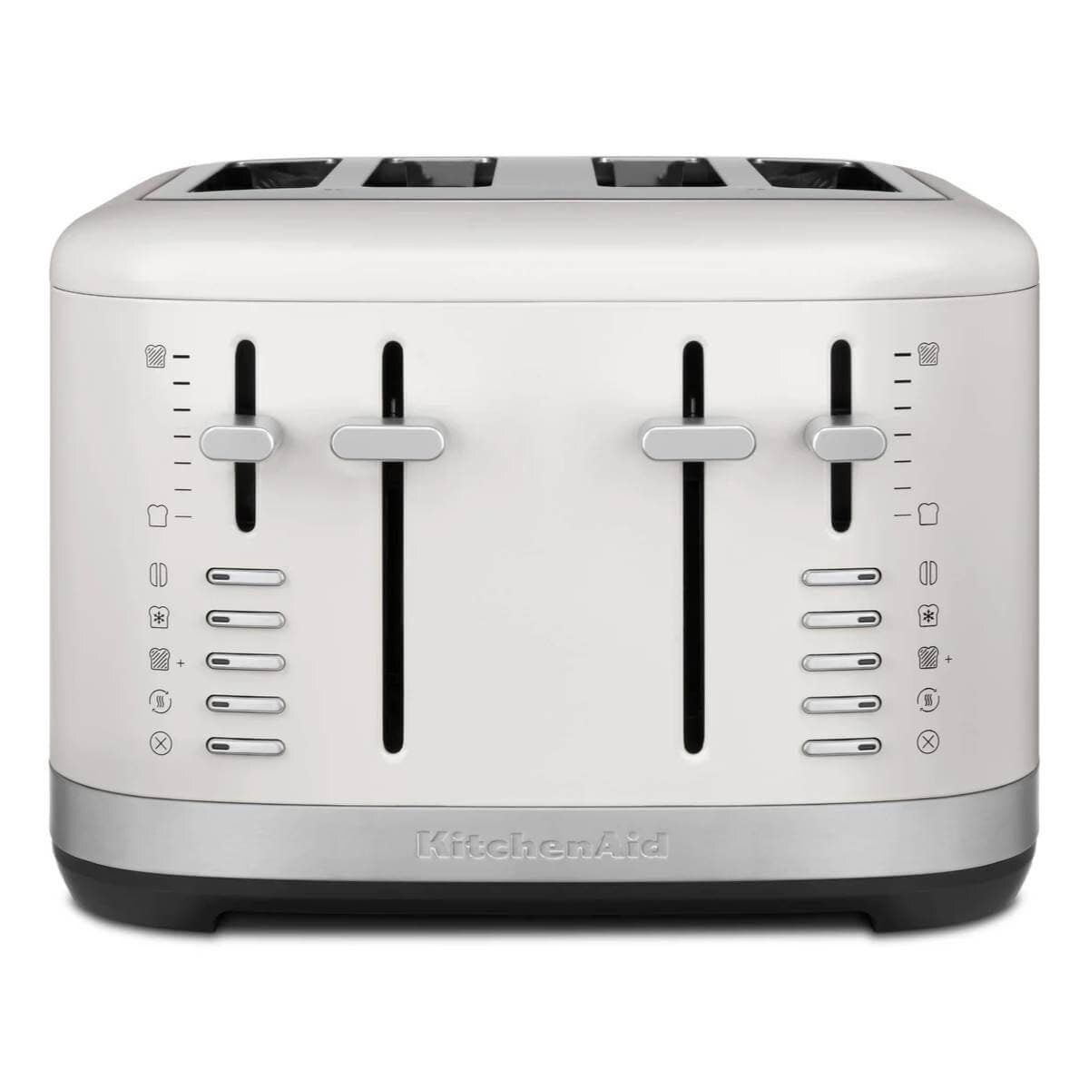 KitchenAid 4 Slice Toaster 1800W - Porcelain White, 7 Shade Settings, Four Extra-Wide Slots - 5KMT4109APL