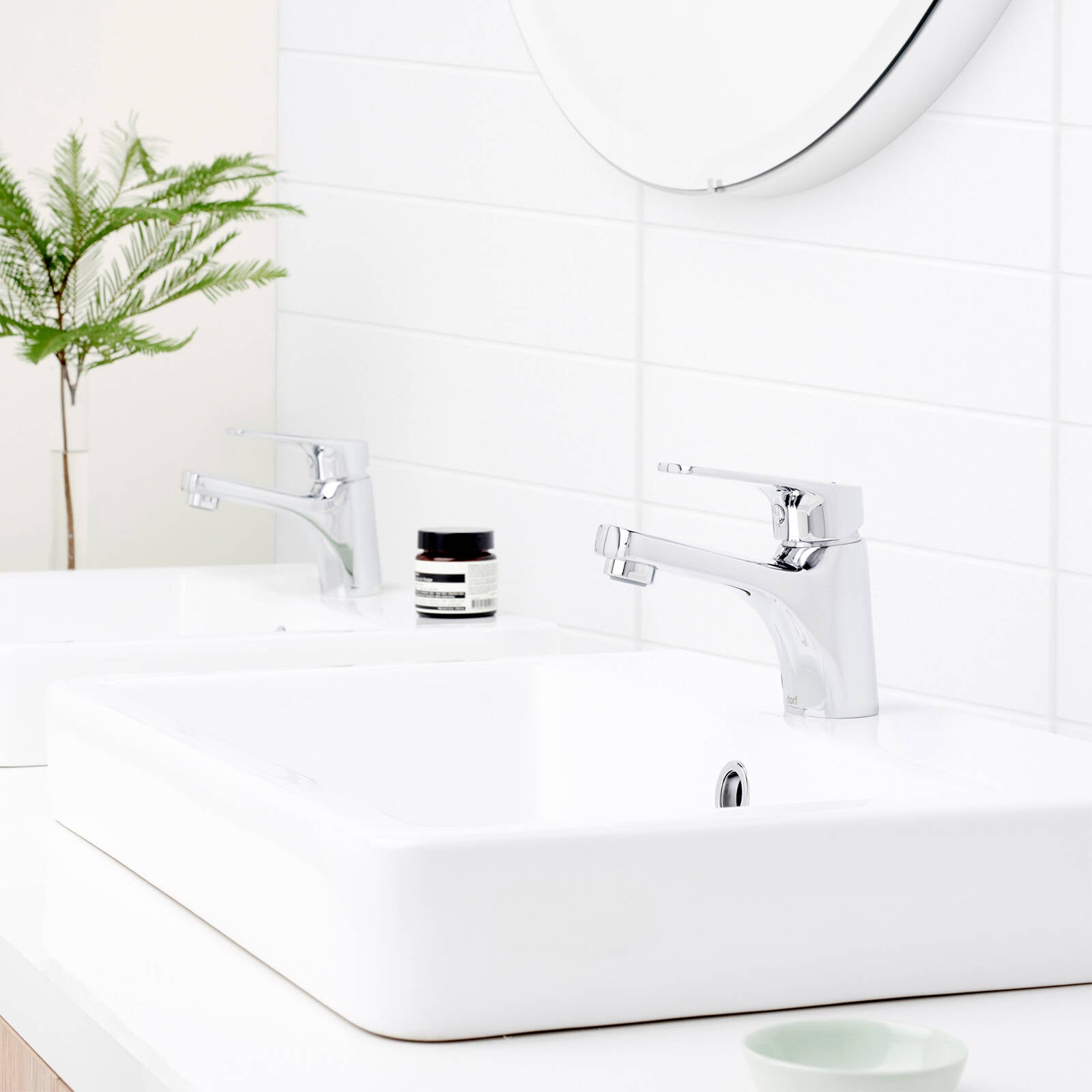 Dorf Kip Chrome Basin Mixer, Brass, Ceramic Disc, 4.5L/min WELS 6 Star, WaterMark