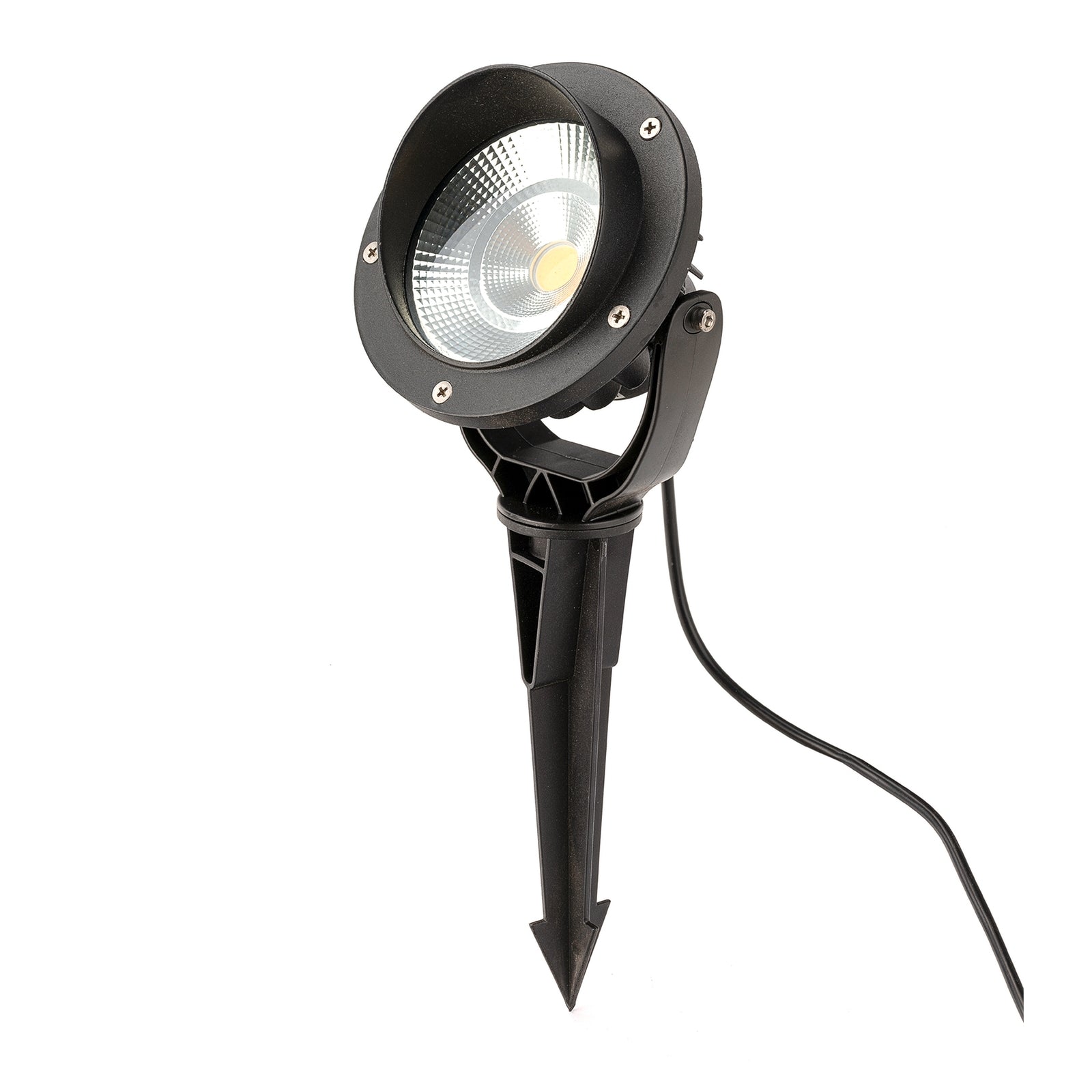 Holman 140mm 12V Black Warm White 15W Outdoor Stake Spotlight Waterproof SLW14015