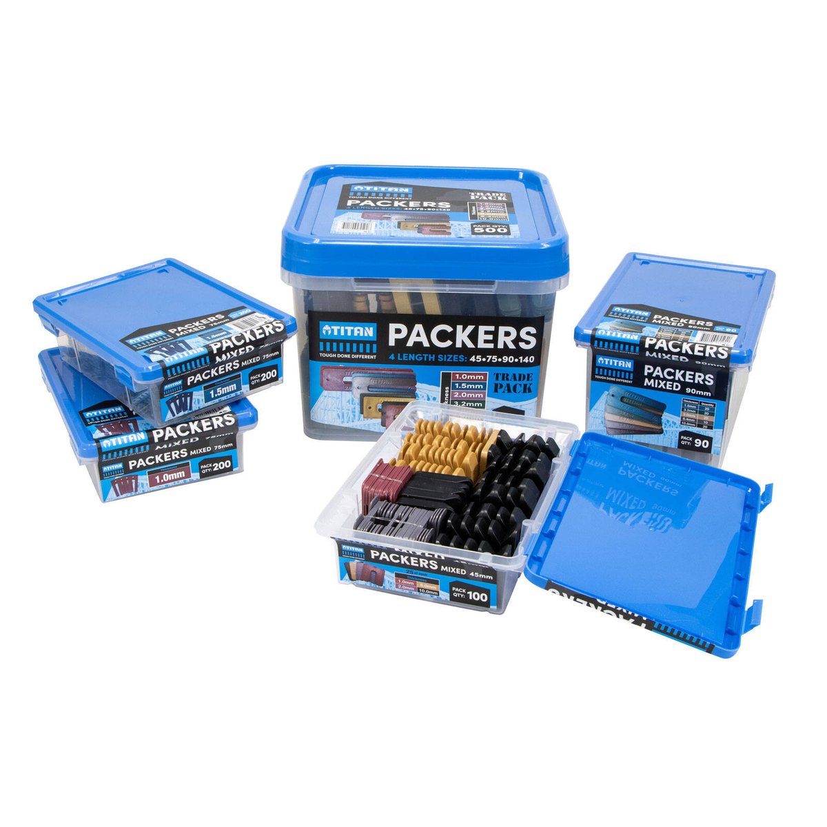 Titan Window Packers 45mm Mixed Sizes, UV Stable Plastic, 100 Piece