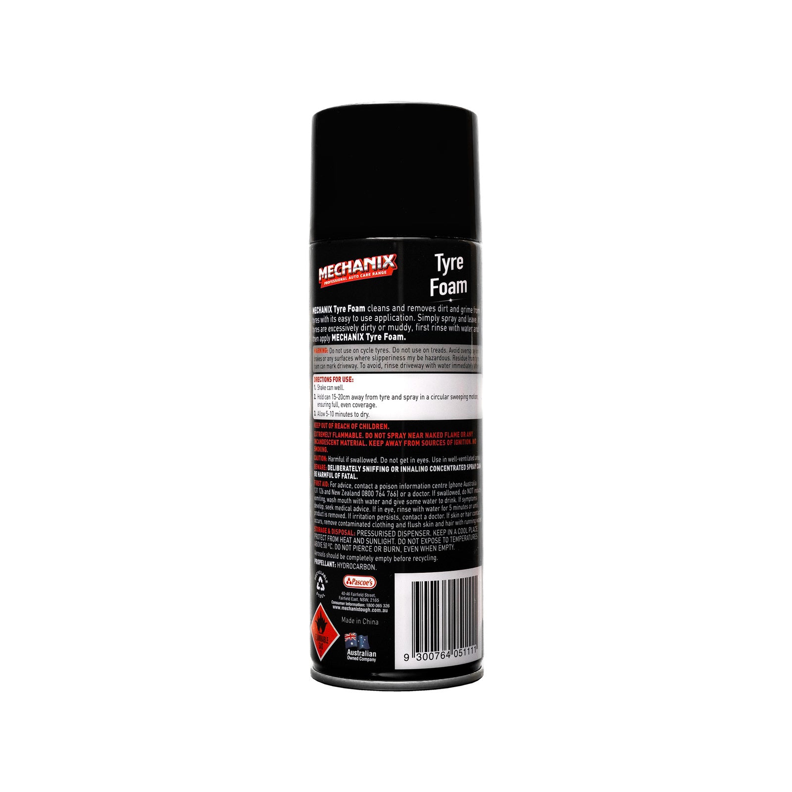 Mechanix Tyre Foam 400g Aerosol Spray Cleaner