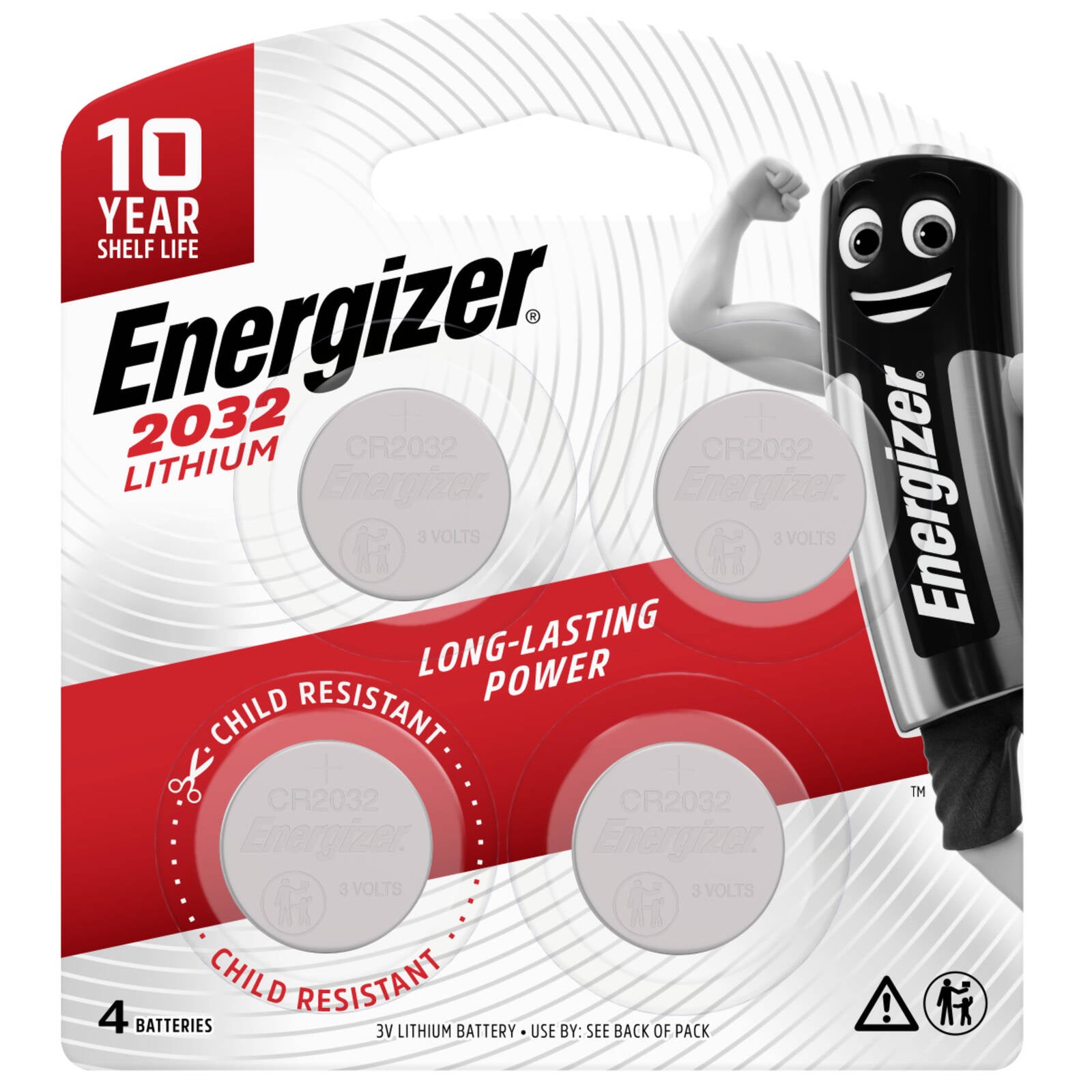 Energizer 2032 Lithium Coin Battery 4 Pack