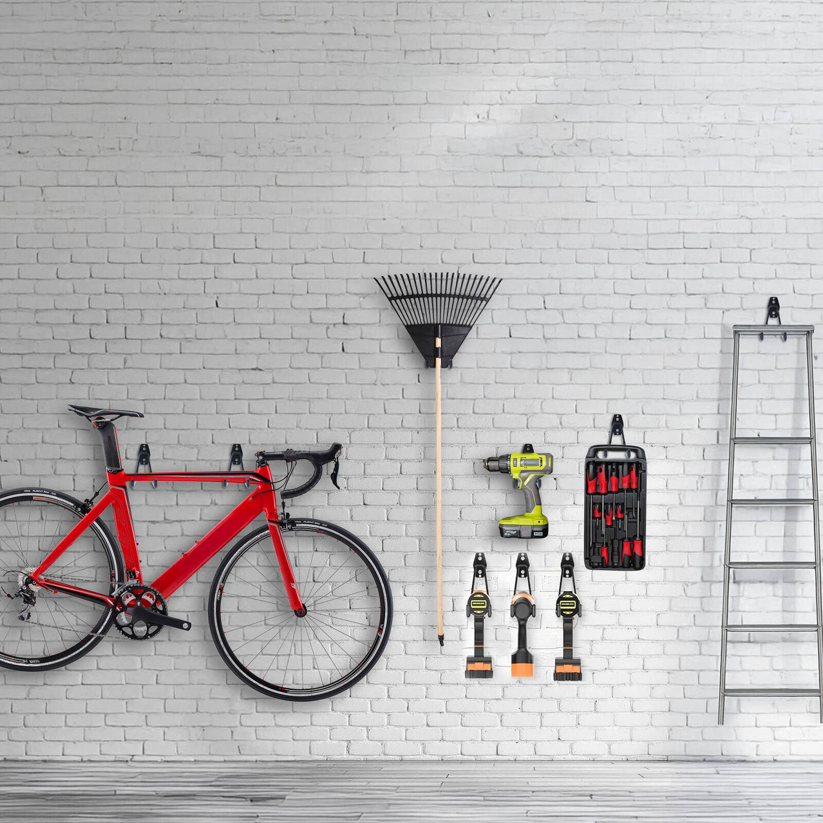 Everhang 45kg Small Garage U Hook Black PVC Coated - 4 Pack