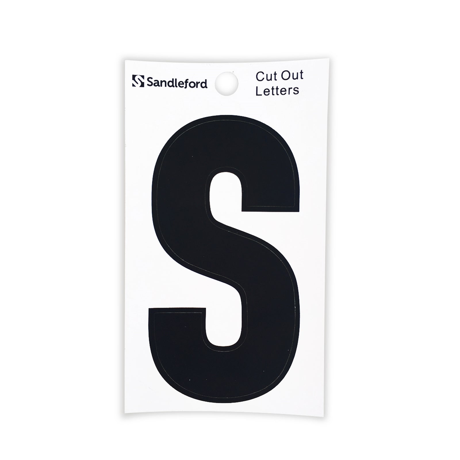 Sandleford 85mm Black Self Adhesive Cut Out House Letter S - Weather Resistant