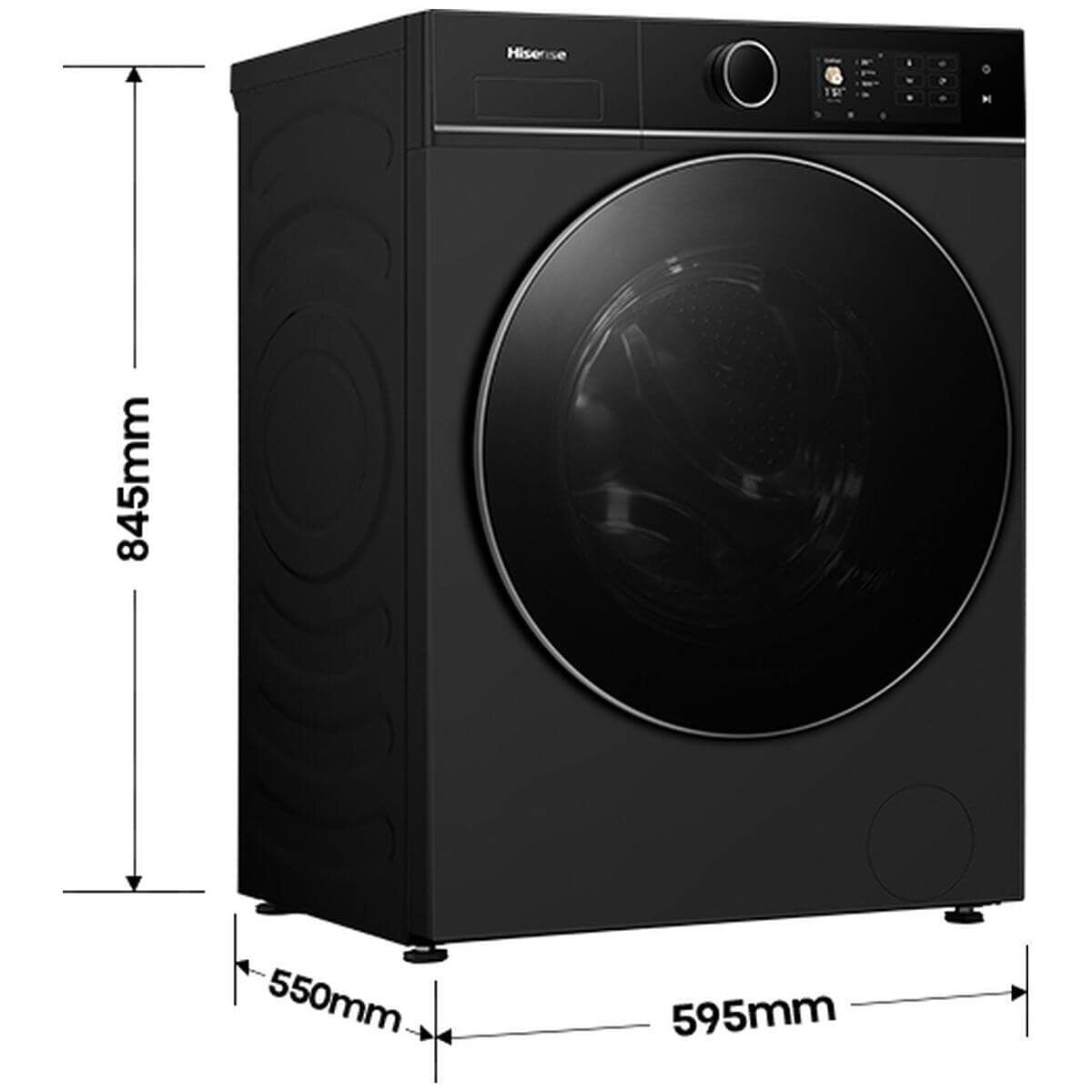 Hisense Series 8I 10kg Front Load Washer - Auto Dosing, Double 5 Star Rating, Charcoal Black - HWF8I1015BX