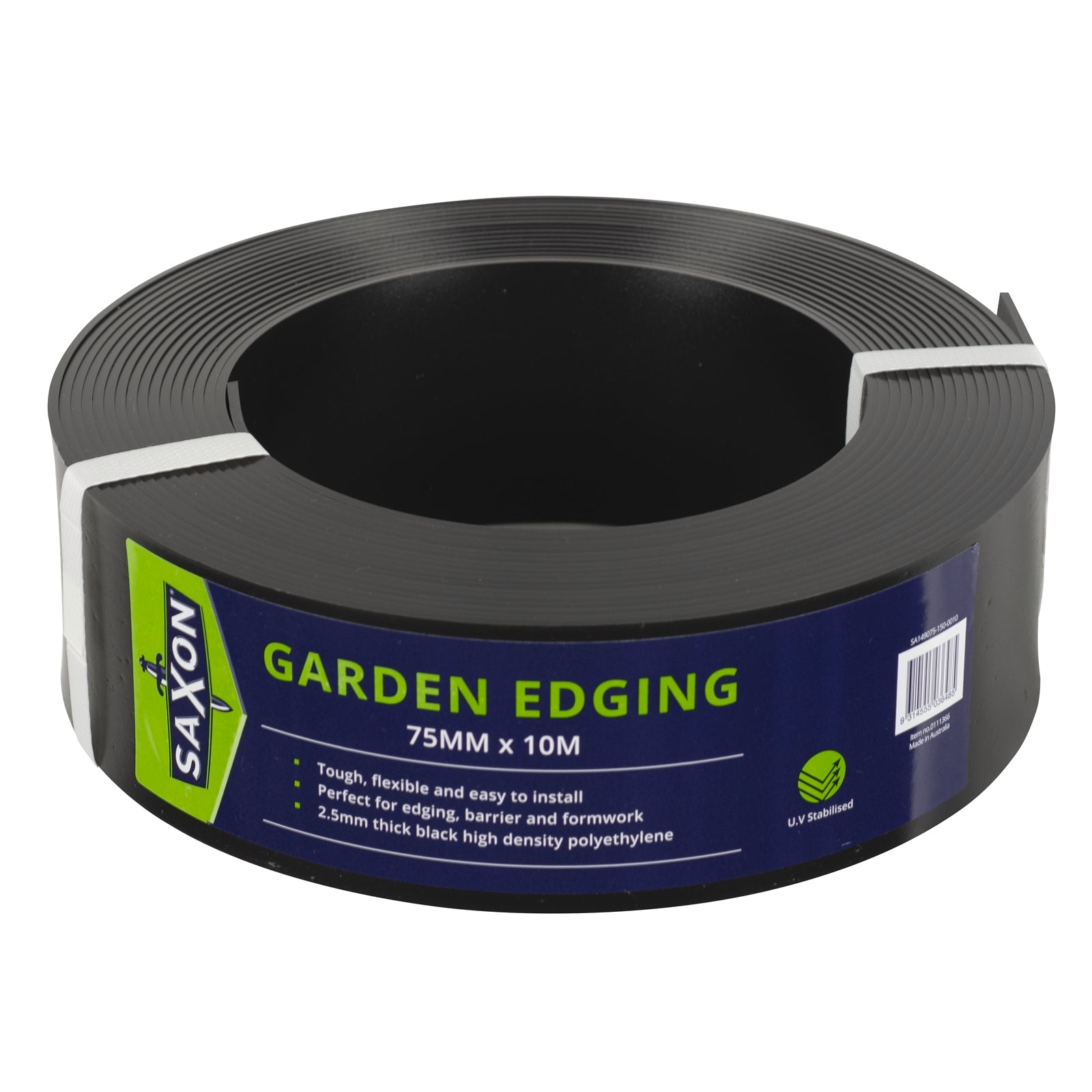 Saxon 75mm x 10m Black HDPE Garden Edge
