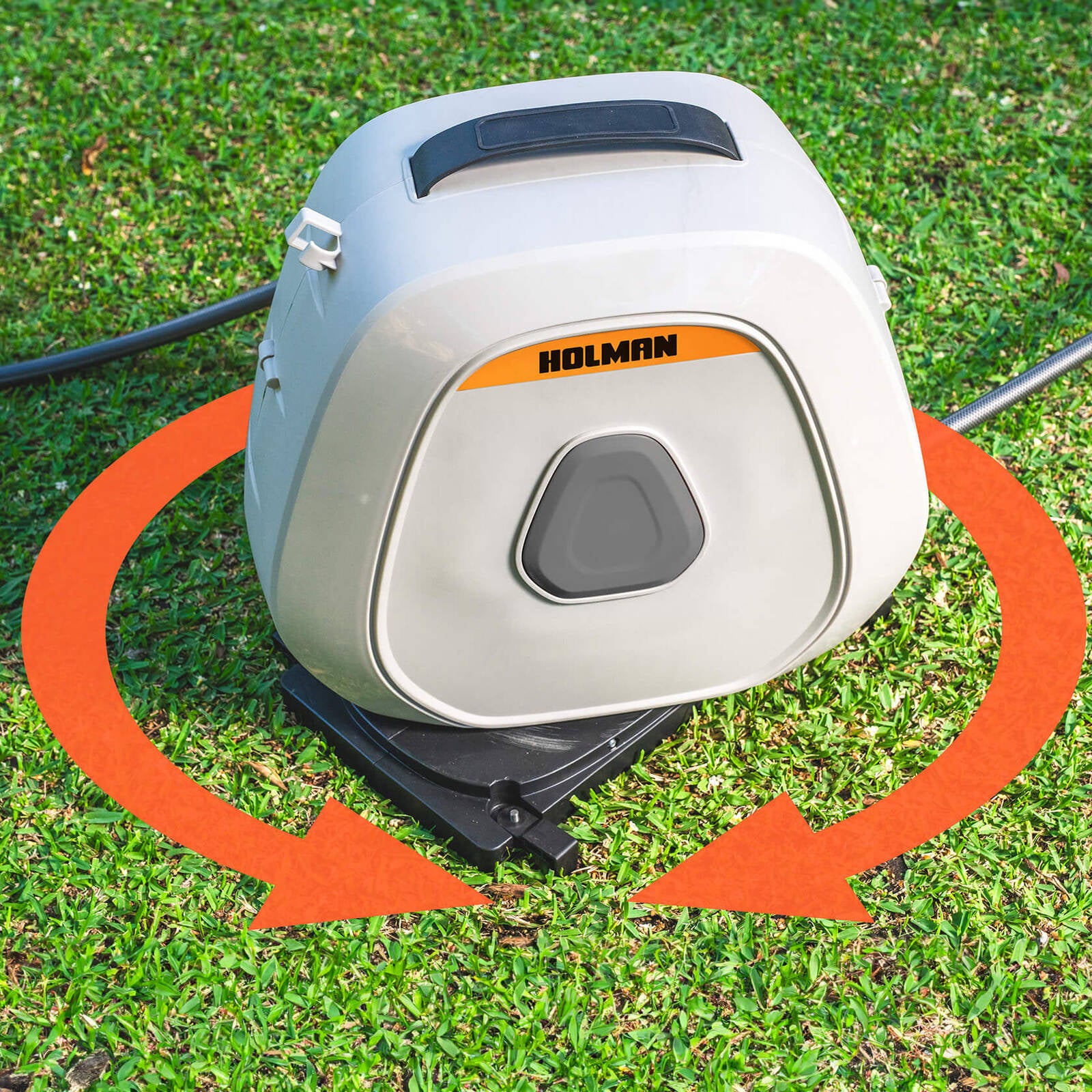 Holman 20m Portable Retractable Hose Reel with Ground Spikes - Auto Rewind