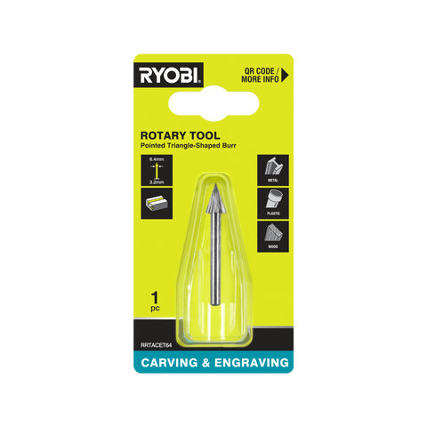 Ryobi 6.4mm Pointed Triangle-Shaped Engraving Burr