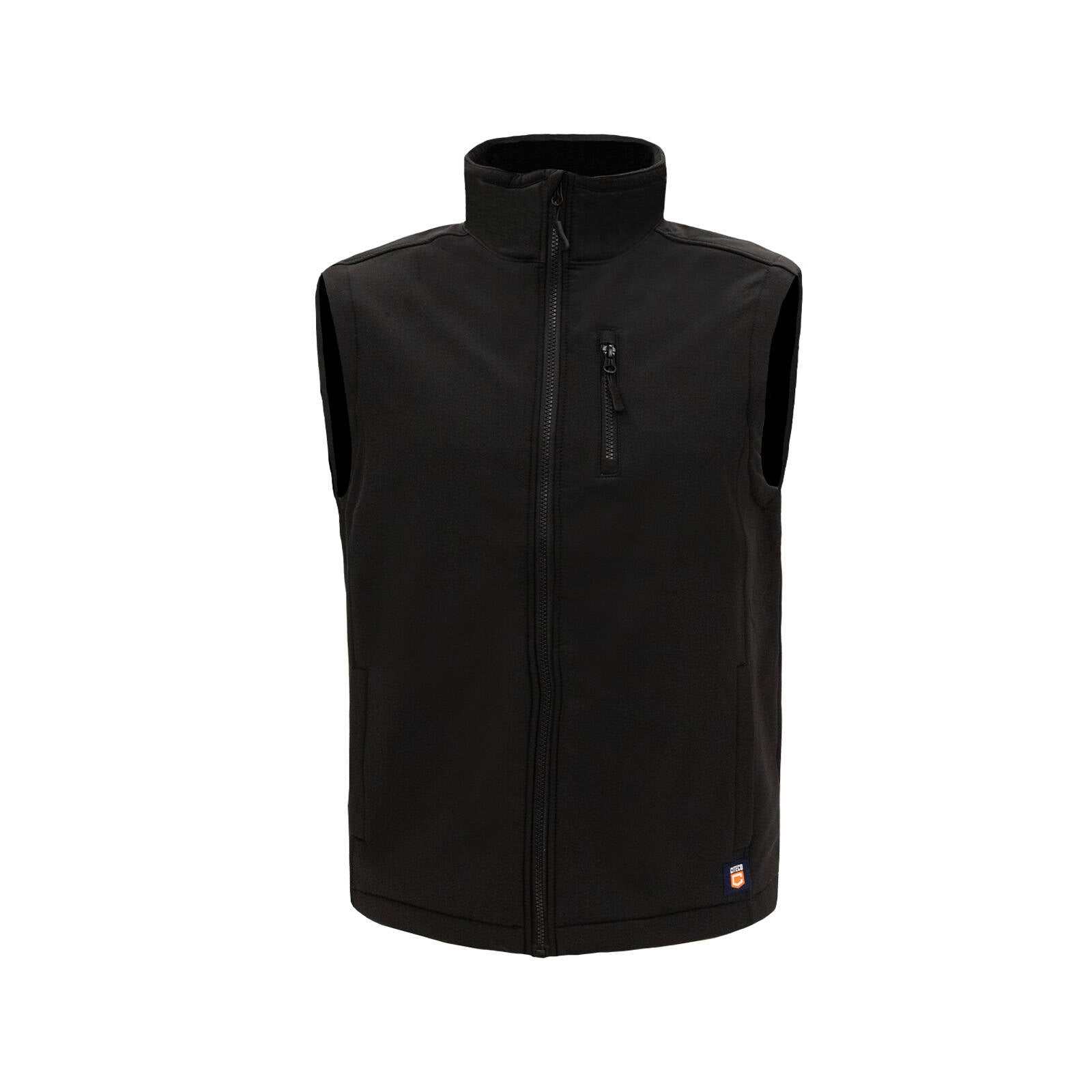 Citeco Black Soft Shell Vest - Reflective, Polyester Elastane, Men's Medium