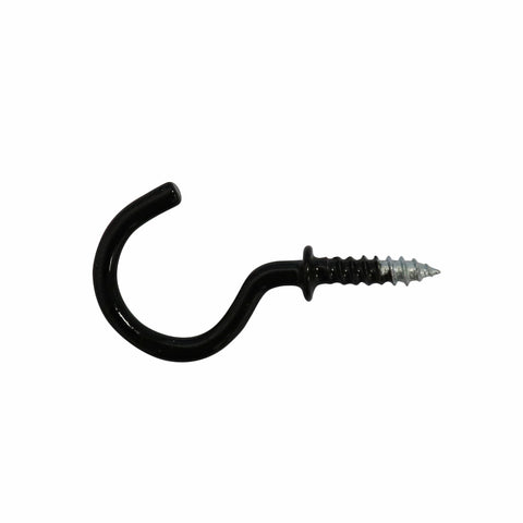 Everhang 14mm Black Powder Coated Steel Cup Hook 10 Pack