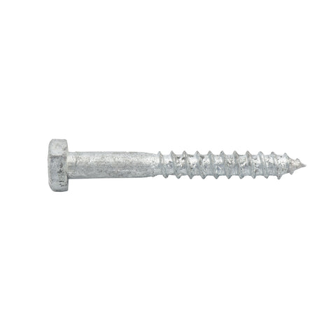 Zenith M6 x 50mm Hot Dipped Galvanised Coach Screw, Hex Head 4.6 Grade Steel