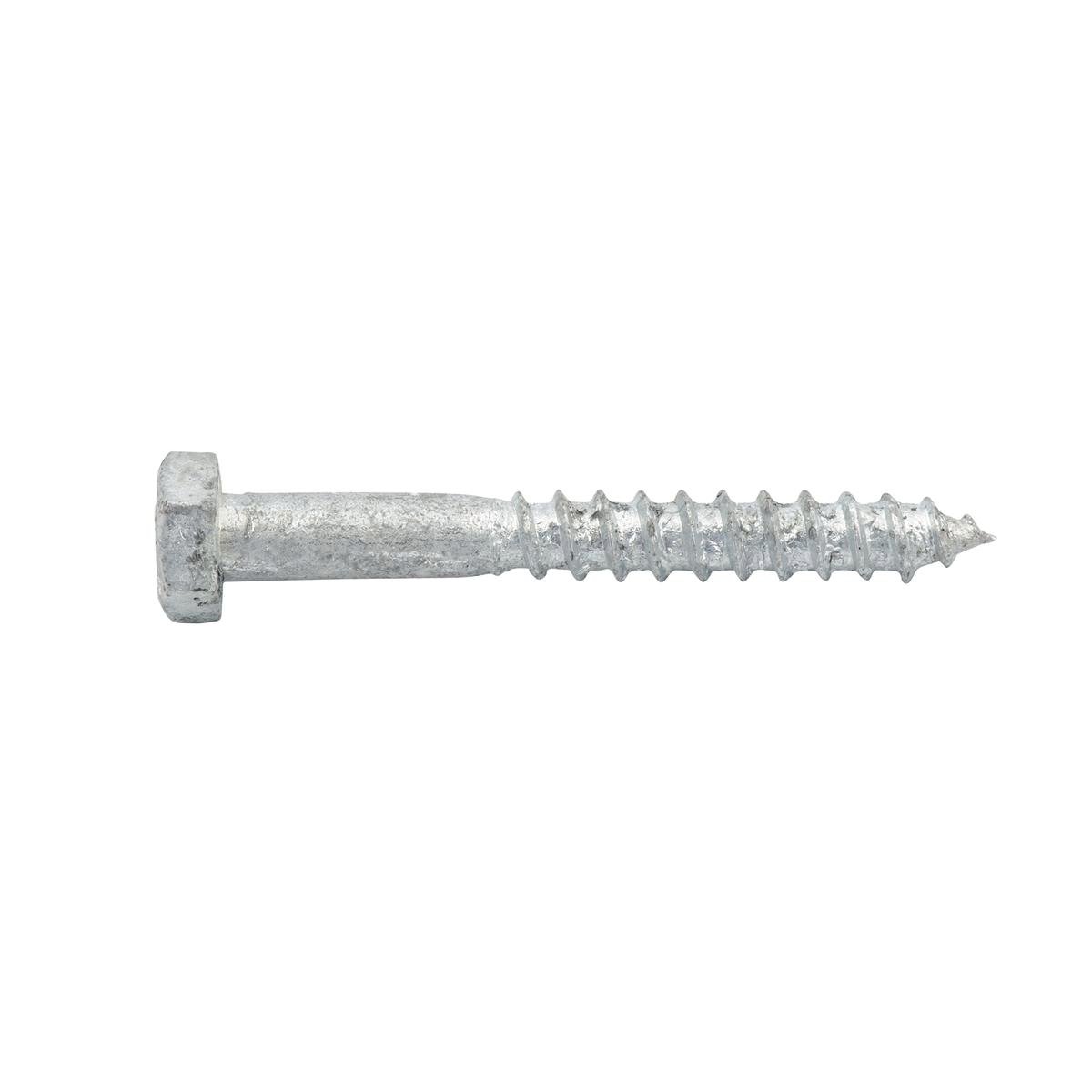 Zenith M6 x 50mm Hot Dipped Galvanised Coach Screw, Hex Head 4.6 Grade Steel