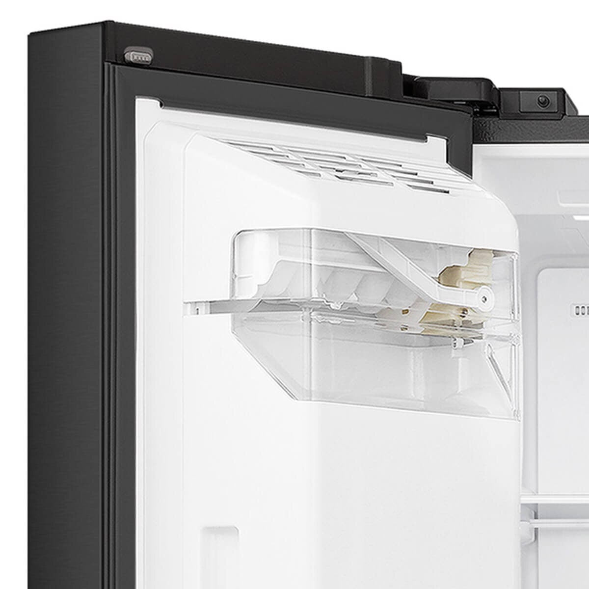 Hisense 632L PureFlat Side by Side Fridge - Black Steel, Non-Plumbed Water and Ice Dispenser - HRSBS633BW