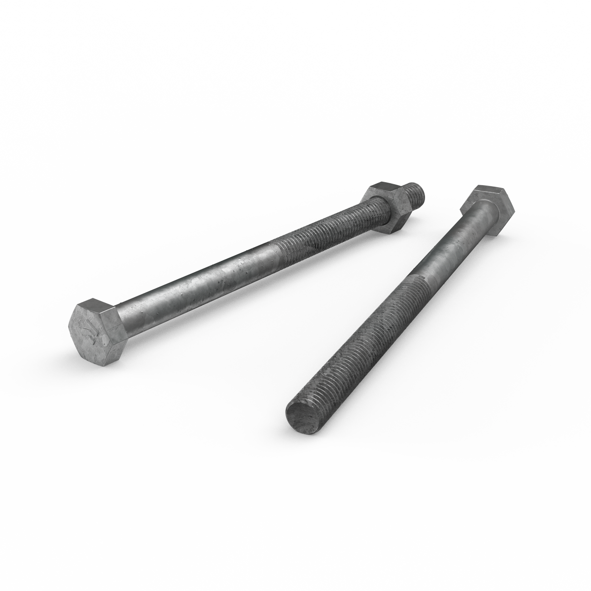 Zenith M10 x 150mm Hot Dip Galvanised Hex Head Bolt & Nut - 4.6 Grade Steel