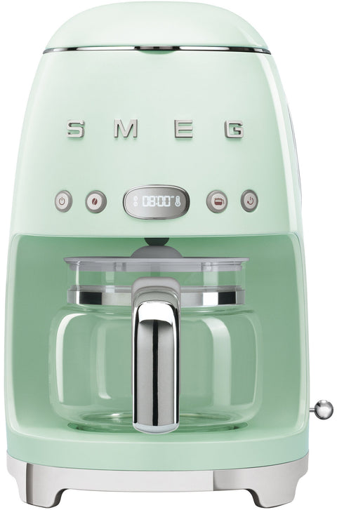 Smeg 50s Retro Style Drip Filter Coffee Machine - Pastel Green, 10 Cup, LED Display, Timer - DCF02PGAU