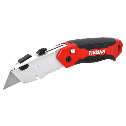 Trojan Folding Retractable Utility Knife with Zinc Alloy Body