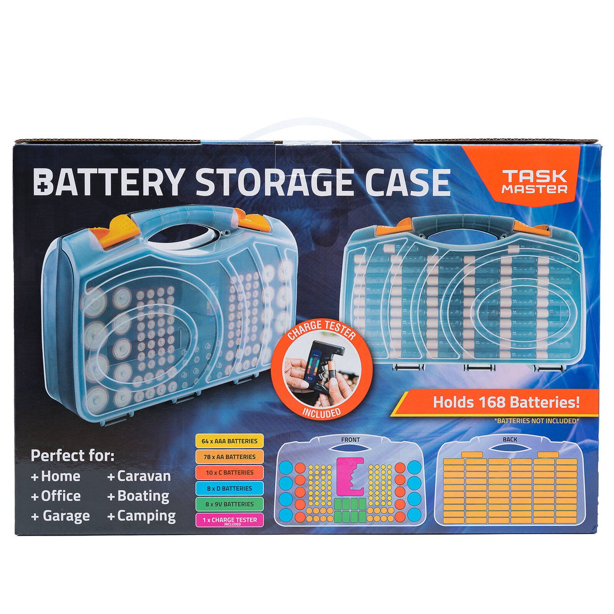 Taskmaster Double Sided Plastic Battery Storage Case