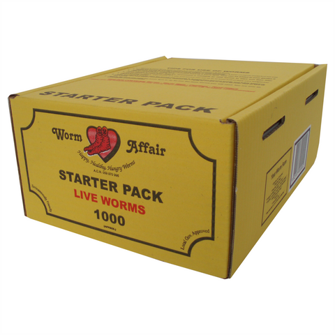 Worm Affair Live Organic Worm Starter Pack - Approx 1000 Worms, Odourless