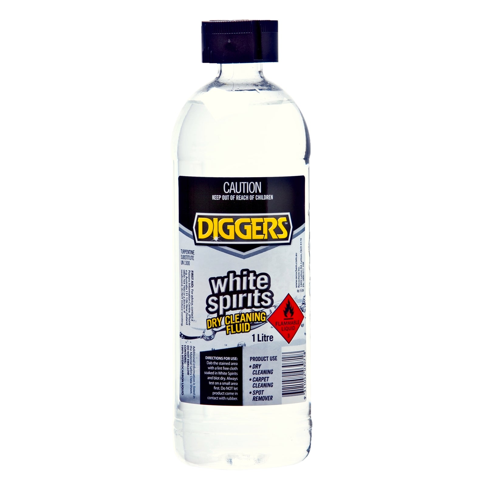 Diggers White Spirits 1L - Clear Hydrocarbon Solvent, Paint Thinner & Degreaser