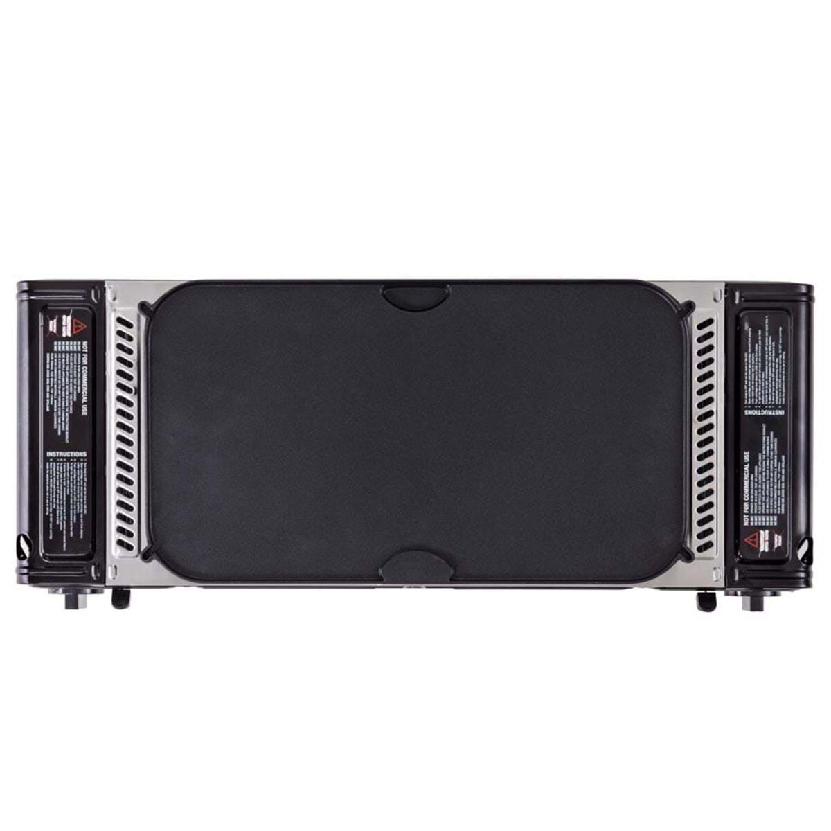 Gasmate Travelmate II deluxe twin portable butane stove - black, cast aluminium hotplate - CS6035
