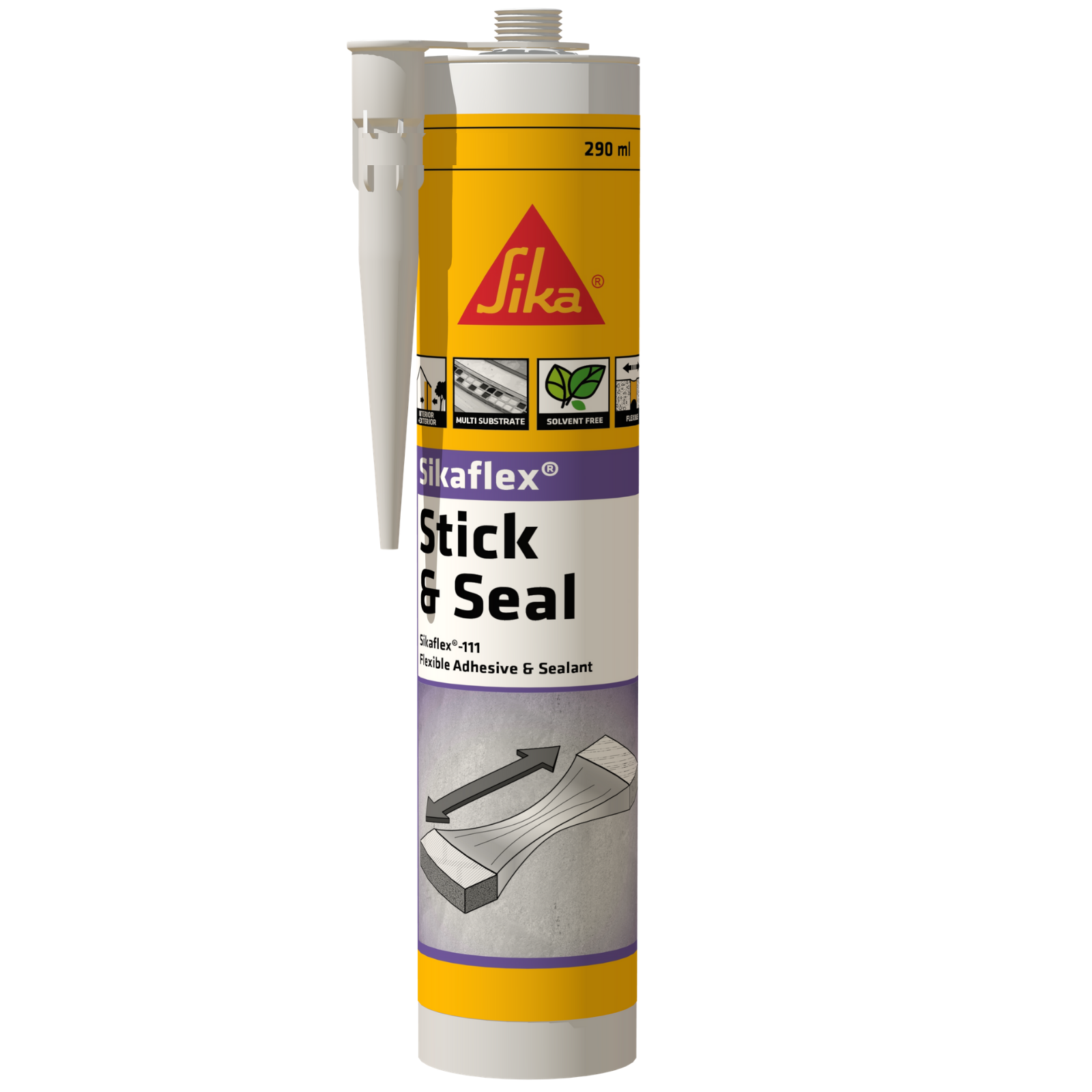 Sika 290ml Black Sikaflex 111 Stick And Seal Polyurethane Construction Adhesive