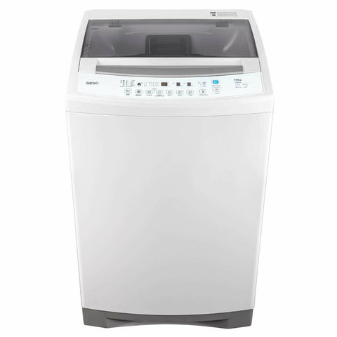 Seiki 10kg Top Load Washing Machine - White, Ultrasonic Cleaning, Fuzzy Logic, 6 Wash Programs - SC-1000AU7TLW