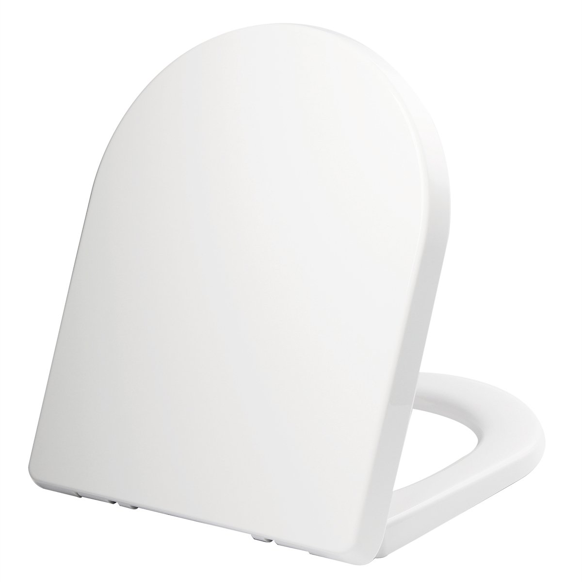 Mondella White Rococo Back To Wall Toilet Seat - D-Shape - Soft Close - Easy Install - SuperSaverAU - view 1