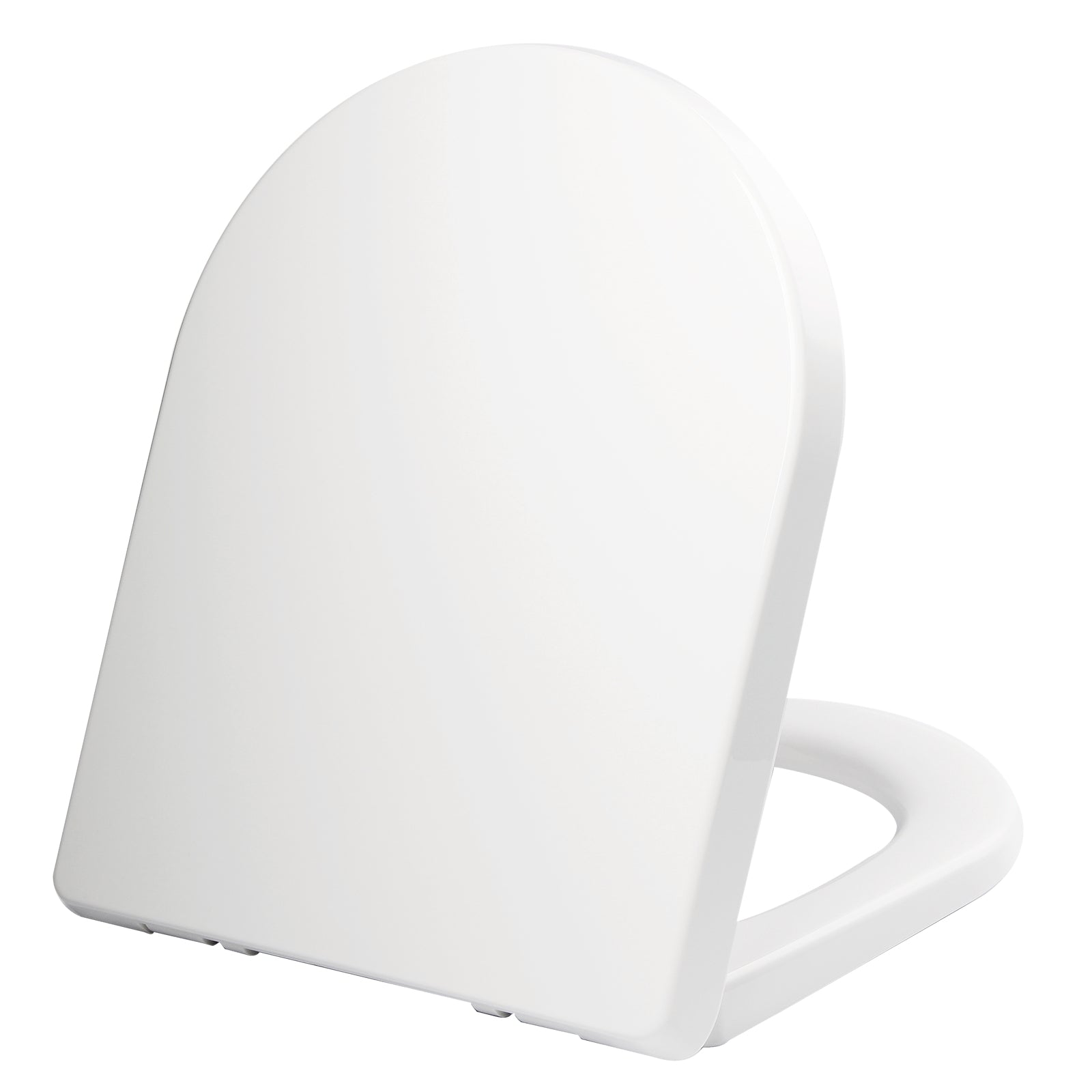 Mondella Rococo White Back To Wall D-Shape Toilet Seat with Slow Close Chrome Hinge