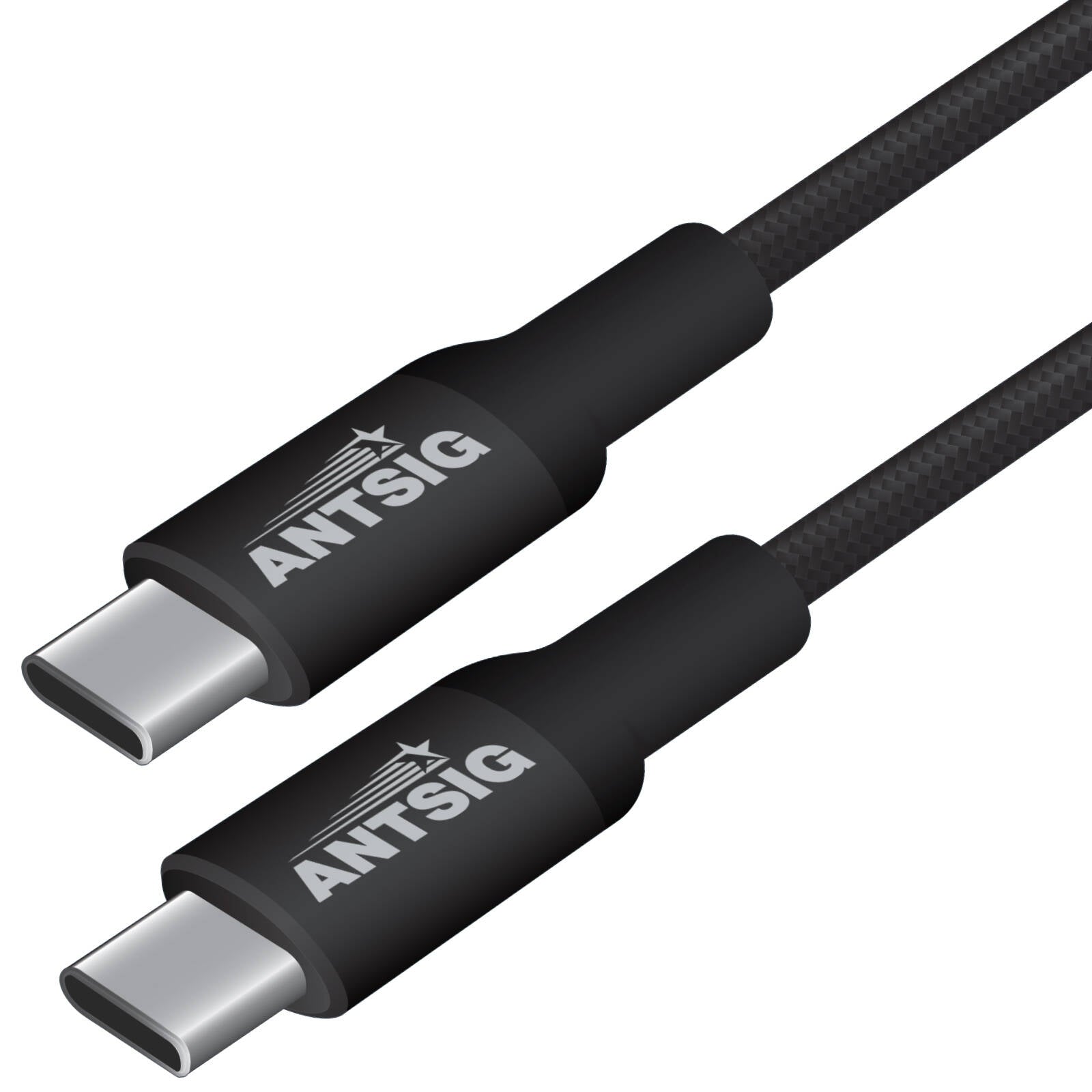 Antsig 2m 100W USB-C to USB-C Cable - Double-Braided Nylon AP100WCC2
