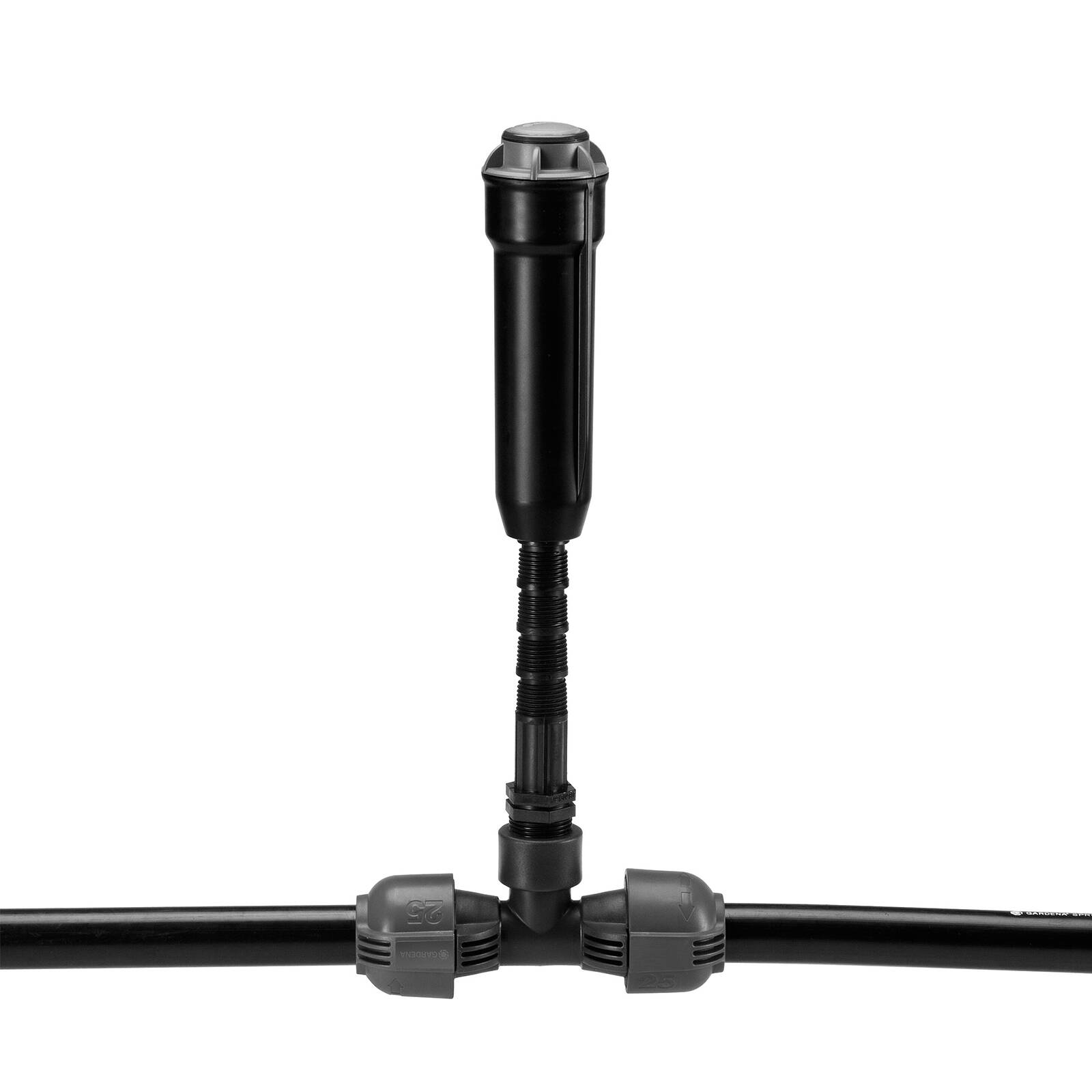 GARDENA 25mm x 3/4" Female Thread Pipeline T-Piece in Black/Dark Grey Plastic