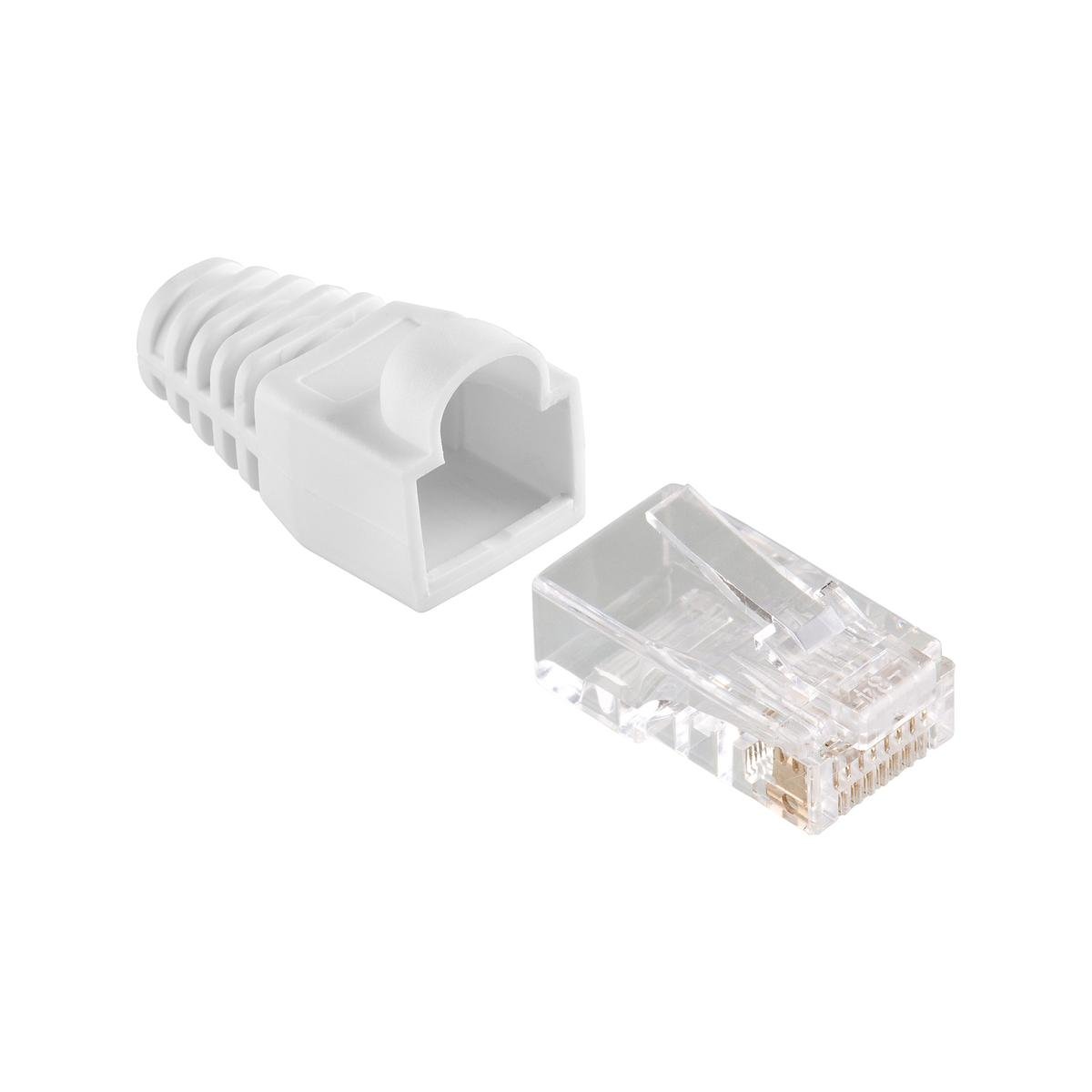 Antsig CAT6 RJ45 8P8C Plug with Boots White 10 Pack