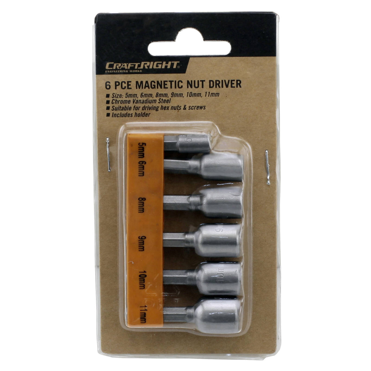 Craftright 6 Piece Magnetic Nut Driver Set Chrome Vanadium